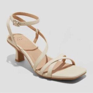 A NEW DAY IRENA STRAPPY HEELS  WOMEN'S COLOR CREAM